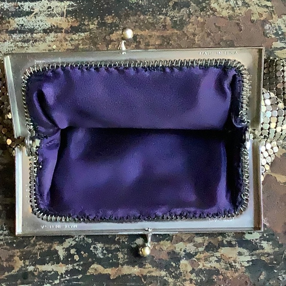 Vintage Silver Mesh Small Purse Wallet Never Used 50/60s - Picture 3 of 6